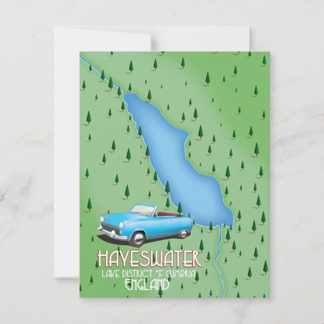 Póster de viaje del mapa del distrito de Hayeswate (Anverso)