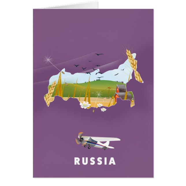 Póster de viaje del mapa ruso (Frente)
