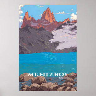 Póster de viaje del Monte Fitz Roy Patagonia