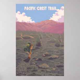 Póster de viaje del Pacific Crest Trail