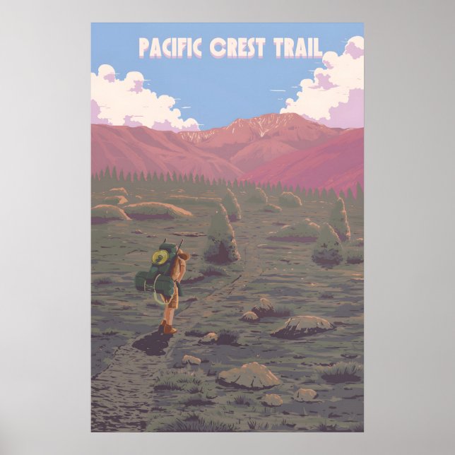 Póster de viaje del Pacific Crest Trail (Frente)