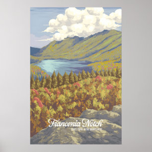 Póster de viaje del parque estatal Franconia Notch