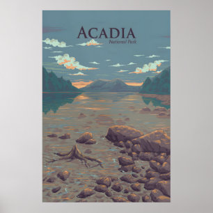 Póster de viaje del Parque Nacional Acadia