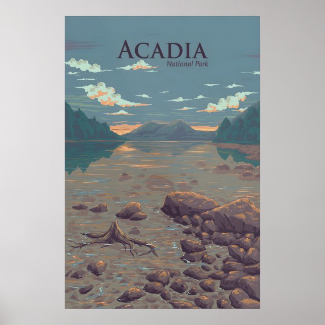 Póster de viaje del Parque Nacional Acadia (Frente)