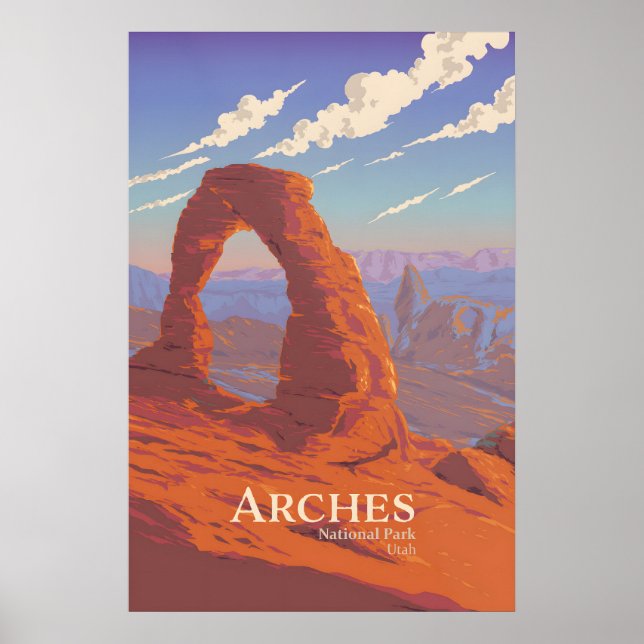 Póster de viaje del Parque Nacional Arches (Frente)