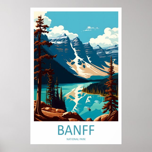 Póster de viaje del Parque Nacional Banff Canadá 1 (Frente)