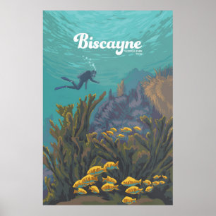 Póster de viaje del Parque Nacional Biscayne