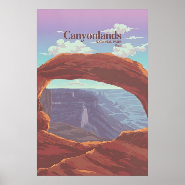 Póster de viaje del Parque Nacional Canyonlands (Frente)