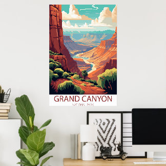 Póster de viaje del Parque Nacional del Gran Cañón