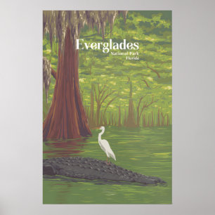 Póster de viaje del Parque Nacional Everglades