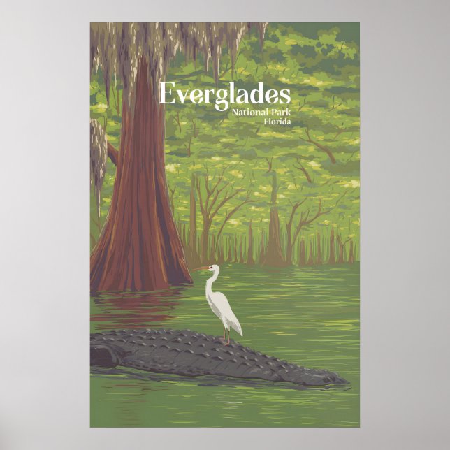 Póster de viaje del Parque Nacional Everglades (Frente)