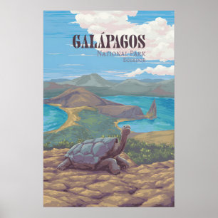 Póster de viaje del Parque Nacional Galápagos