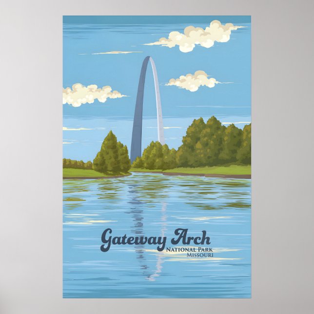Póster de viaje del Parque Nacional Gateway Arch (Frente)