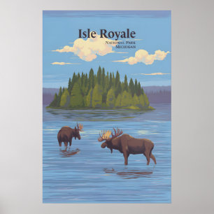 Póster de viaje del Parque Nacional Isla Royale