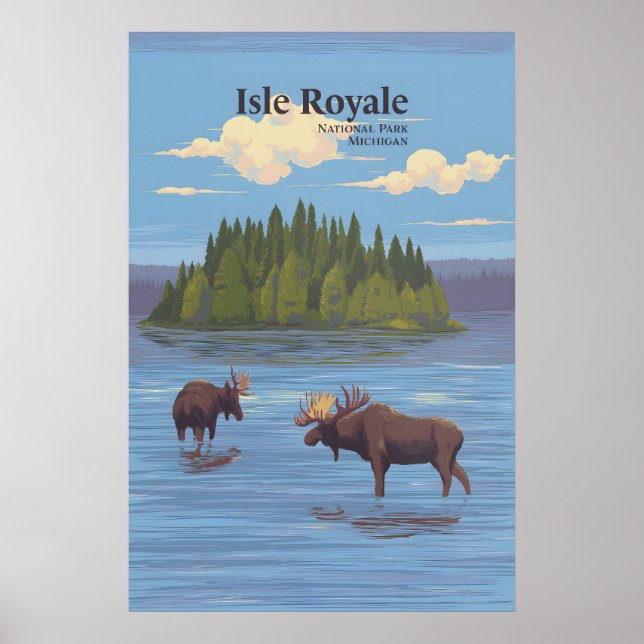 Póster de viaje del Parque Nacional Isla Royale (Frente)