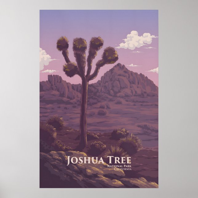 Póster de viaje del Parque Nacional Joshua Tree (Frente)