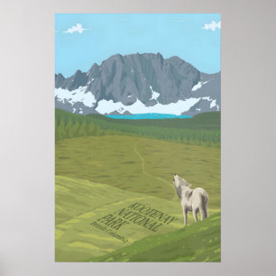 Póster de viaje del Parque Nacional Kootenay