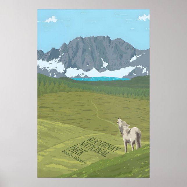 Póster de viaje del Parque Nacional Kootenay (Frente)