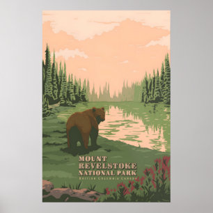 Póster de viaje del Parque Nacional Mount Revelsto