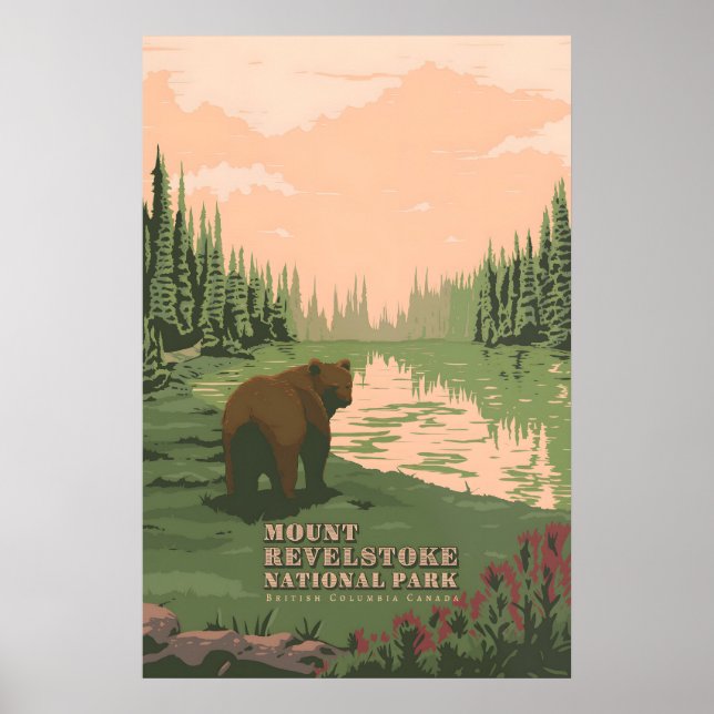 Póster de viaje del Parque Nacional Mount Revelsto (Frente)