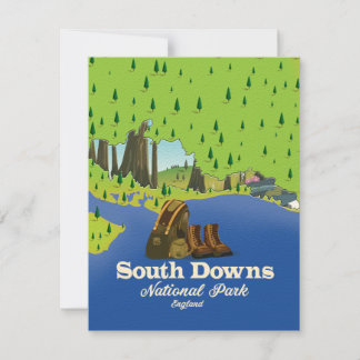 Póster de viaje del Parque Nacional South Downs In
