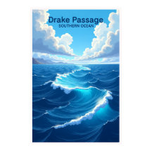 Póster de viaje del Pasaje de Drake Océano Austral
