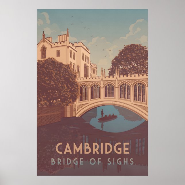 Póster de viaje del Puente de los Suspiros de Camb (Frente)
