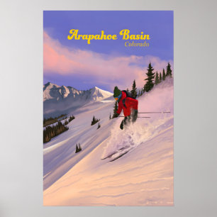 Póster de viaje del resort de esquí Arapahoe Basin
