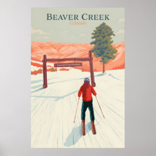 Póster de viaje del resort de esquí Beaver Creek C
