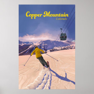 Póster de viaje del resort de esquí Copper Mountai