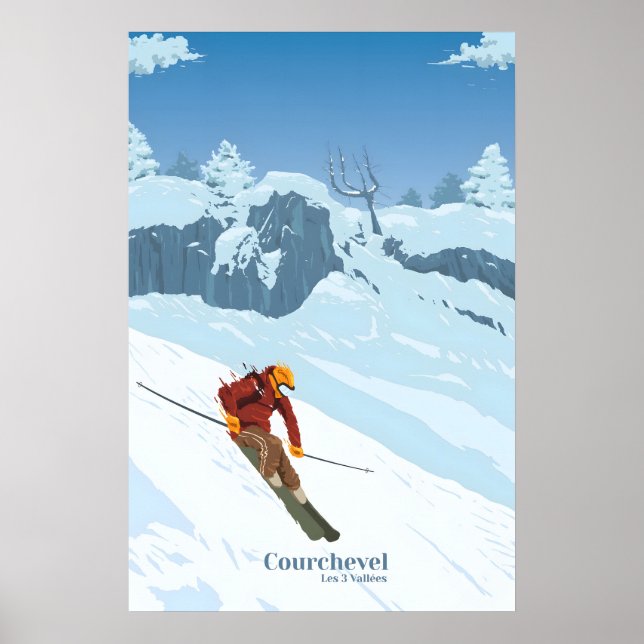 Póster de viaje del resort de esquí Courchevel (Frente)