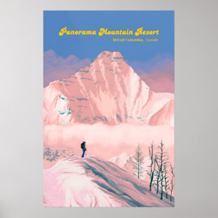 Póster de viaje del resort de esquí de Panorama Mo
