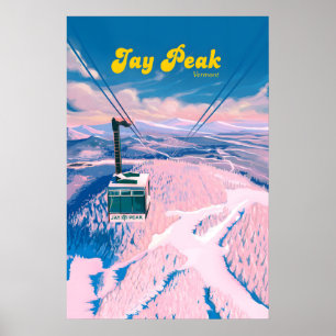 Póster de viaje del resort de esquí Jay Peak Vermo
