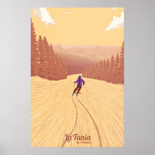 Póster de viaje del resort de esquí La Tania