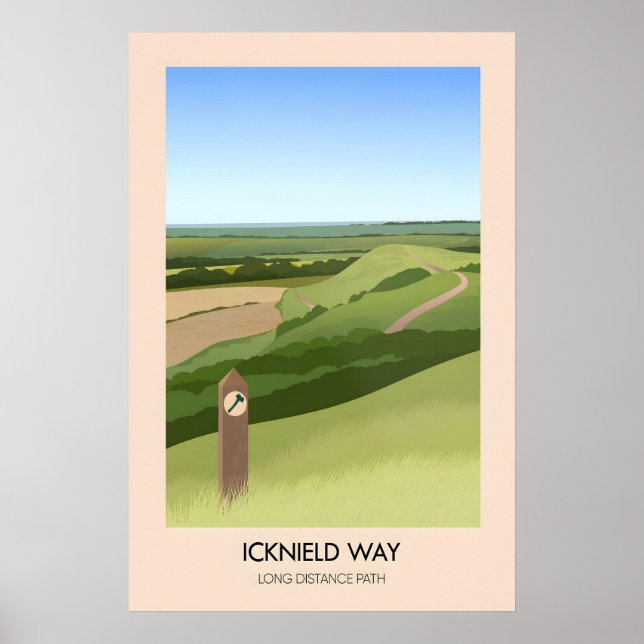Póster de viaje del sendero de hiking Icknield Way (Frente)