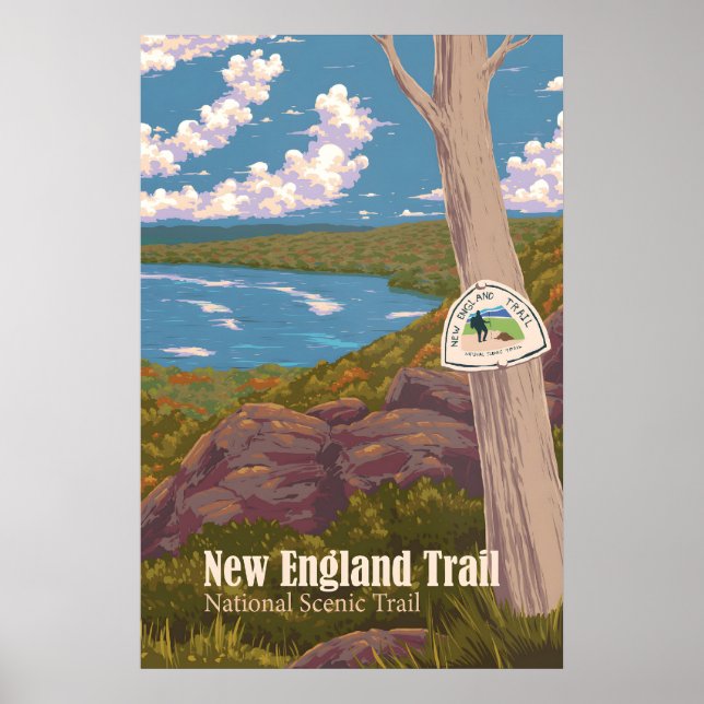Póster de viaje del sendero de Nueva Inglaterra (Frente)