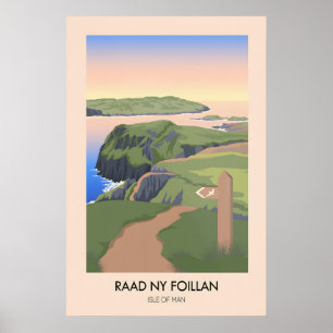 Póster de viaje del sendero de Raad ny Foillan