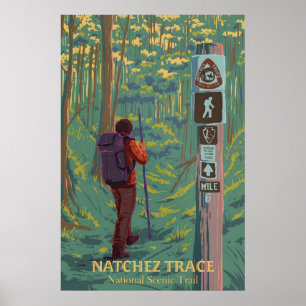 Póster de viaje del sendero escénico nacional Natc