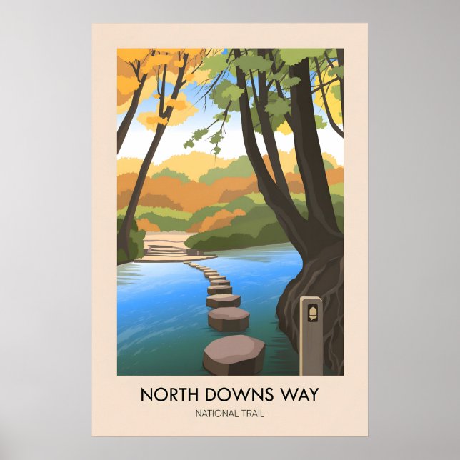 Póster de viaje del sendero nacional North Downs W (Frente)