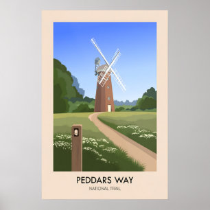 Póster de viaje del sendero nacional Peddars Way
