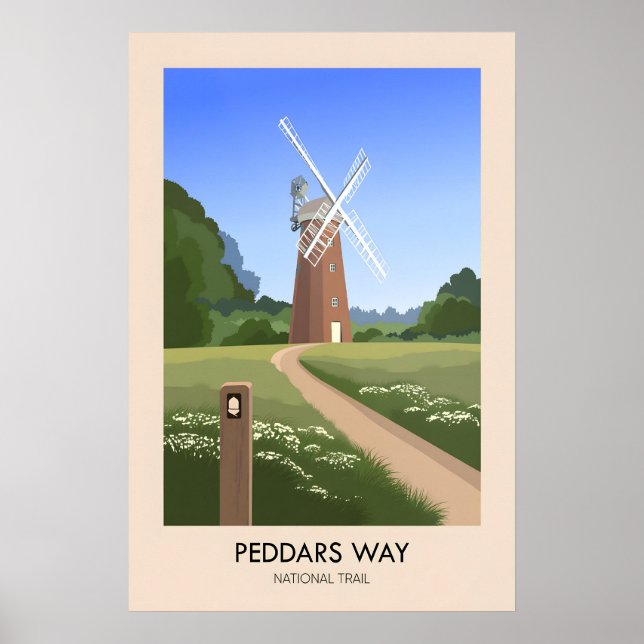 Póster de viaje del sendero nacional Peddars Way (Frente)