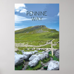 Póster de viaje del sendero nacional Pennine Way