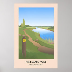 Póster de viaje del sendero para caminar Hereward 