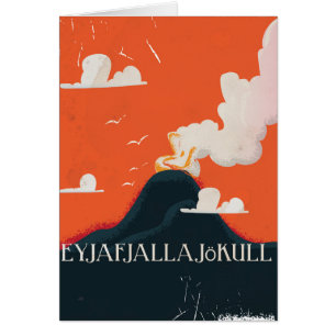 Póster de viaje del volcán Eyjafjallajökull
