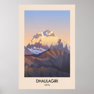 Póster de viaje Dhaulagiri Nepal