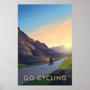 Póster de viaje en bicicleta