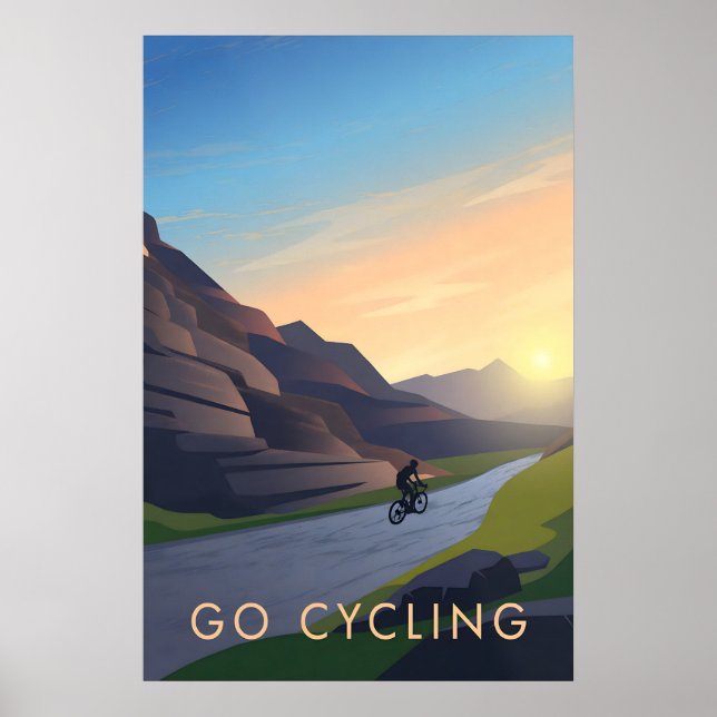 Póster de viaje en bicicleta (Frente)