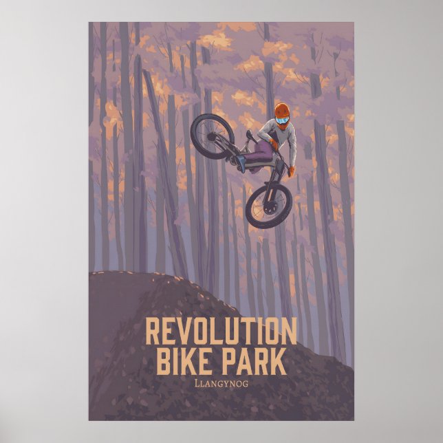 Póster de viaje en bicicleta de montaña Parque de  (Frente)