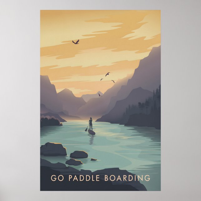 Póster de Viaje en Paddleboarding (Frente)