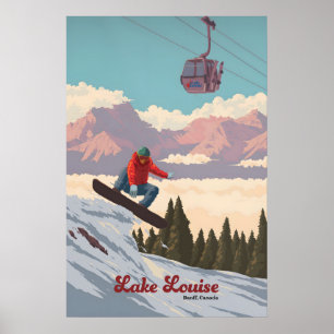Póster de Viaje Esquí en Lake Louise Canadá